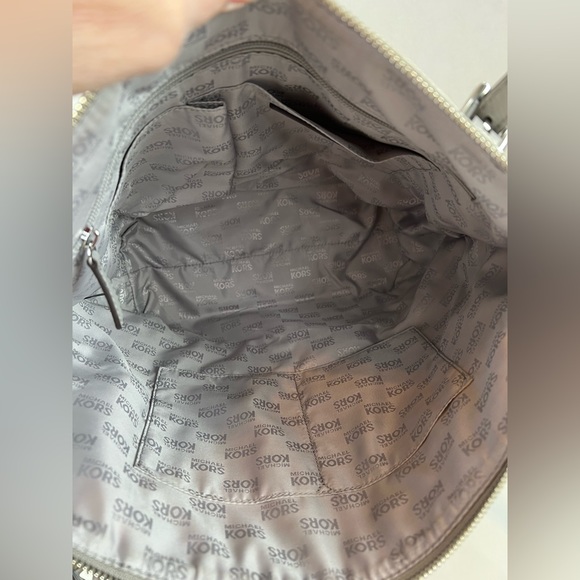 Michael Kors Silver/Grey Logo Printed Tote - Picture 7 of 7